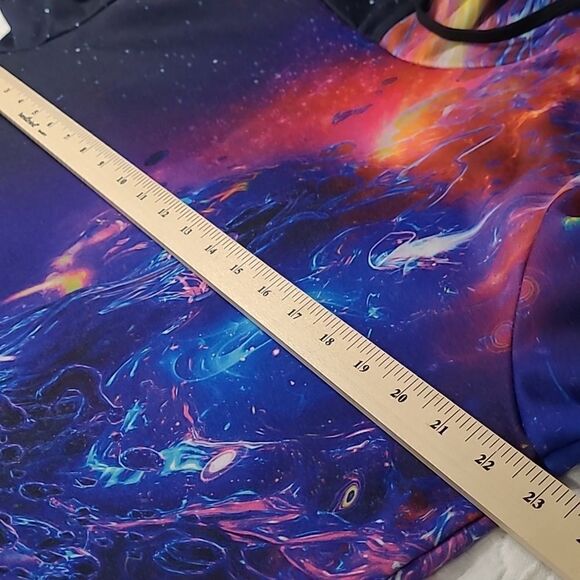 colorful imaginary M space galaxy hoodie sweatshirt - Picture 5 of 9